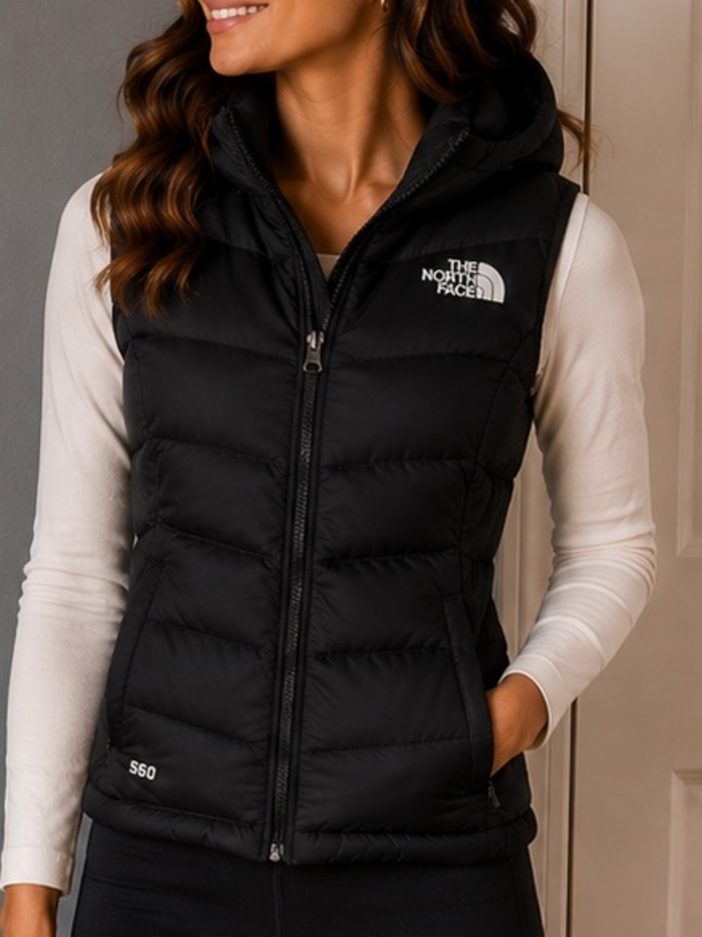 The North Face Black Hooded Vest